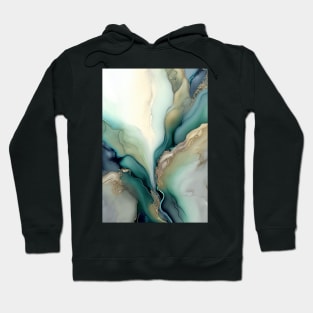 Supreme Green  - Abstract Alcohol Ink Resin Art Hoodie